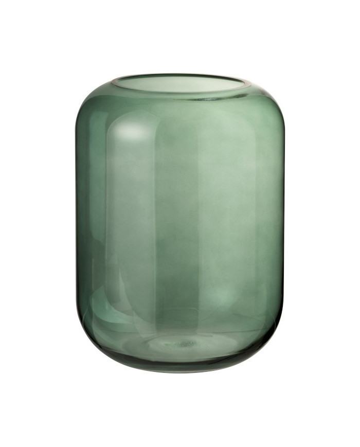 JARRÓN CILINDRO VIDRIO VERDE M