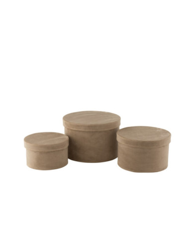 CAJA REDONDO TERCIOPELO BEIS M