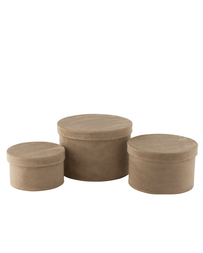 CAJA REDONDO TERCIOPELO BEIS M