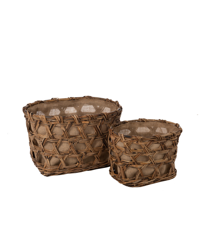CESTAS TEJIDO SAUCE/LINO NAT S