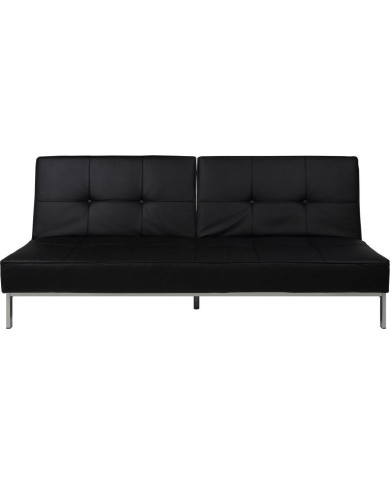 Sofá cama Perugia 198x95-124 cm negro cuero ecológico
