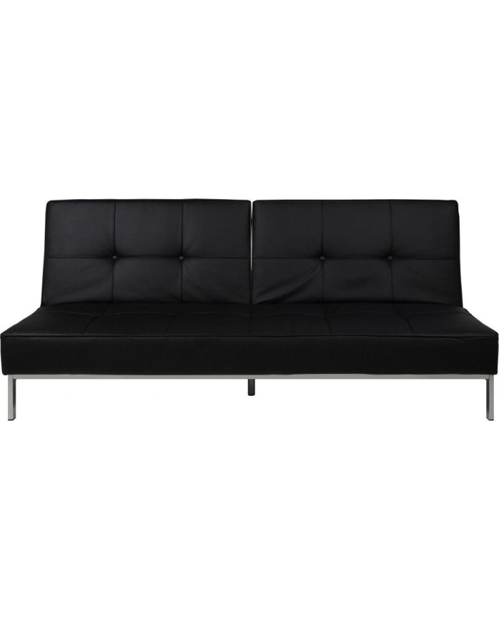 Sofá cama Perugia 198x95-124 cm negro cuero ecológico