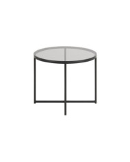 Mesa de centro cruzada    diam        55 cm ahumado - patas negras