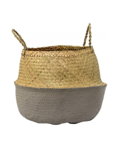 Cesta de pasto marino I 34x55 cm gris