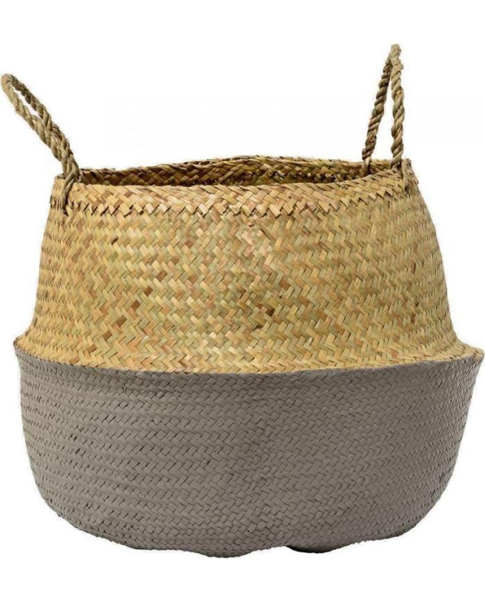 Cesta de pasto marino I 34x55 cm gris