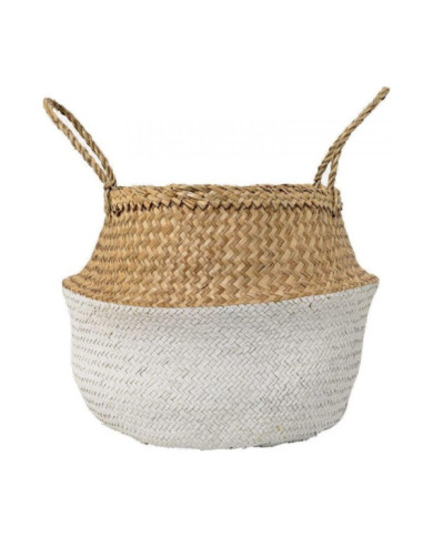 Cesta de algas marinas I    diam        50x34 cm blanco natural