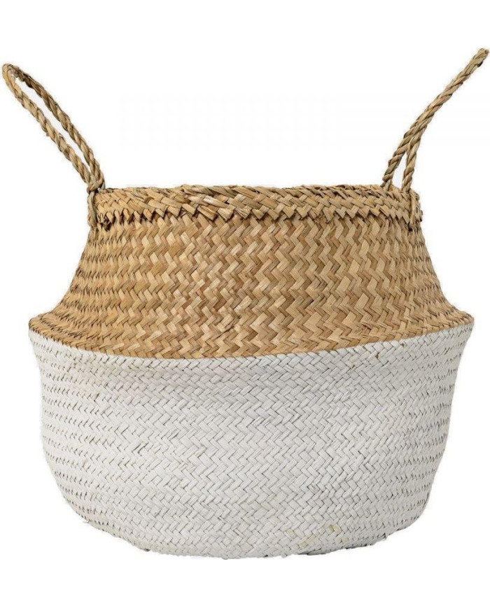 Cesta de algas marinas I    diam        50x34 cm blanco natural