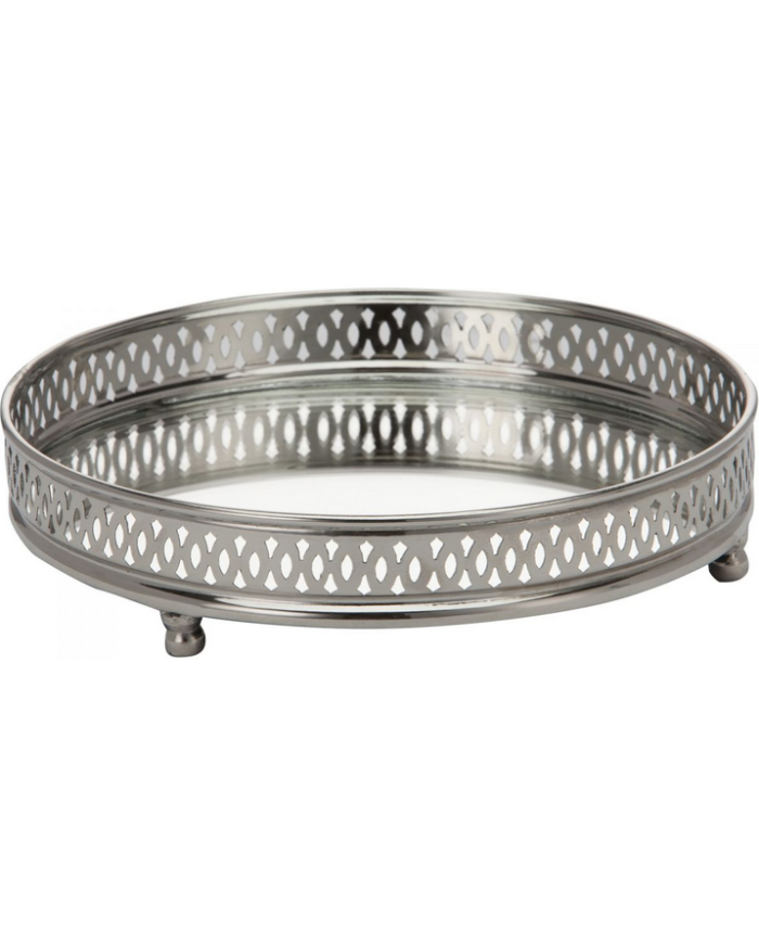 Bandeja decorativa Bethel    diam        16 Plateado.
