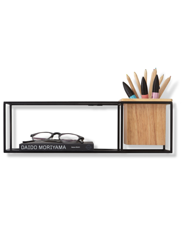 Estante cubista 38x11 cm negro