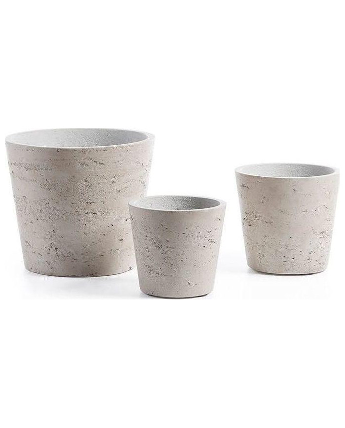 Set Low de 3 maceteros gris