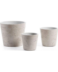Set Low de 3 maceteros gris