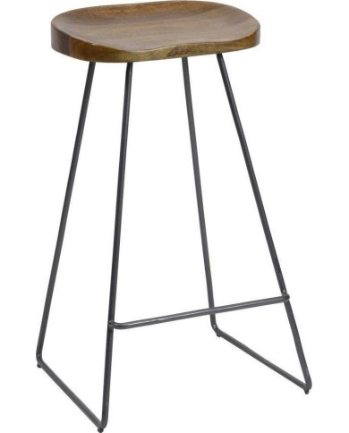 Taburete de bar 37x71 cm madera y negro