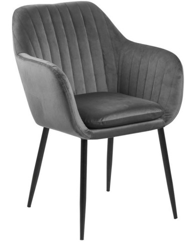 Silla Emilia gris oscuro 57x83 cm patas negras