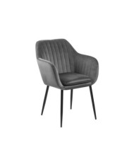 Silla Emilia gris oscuro 57x83 cm patas negras