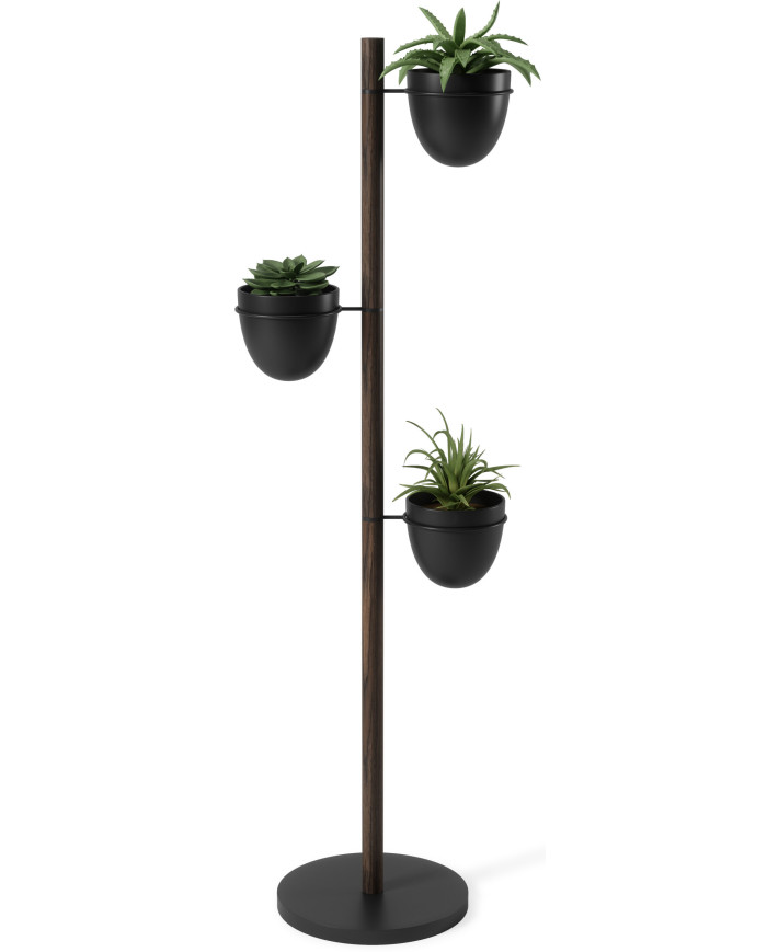Soporte para macetas Floristand 44x140 cm negro-marrón