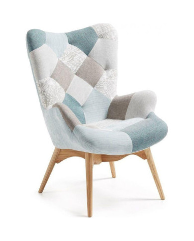 Butaca Kody patchwork azul