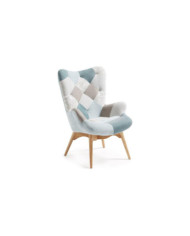 Butaca Kody patchwork azul