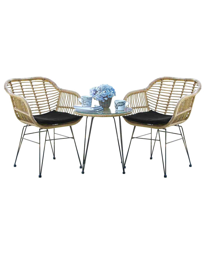 Conjunto de jardín Ogile (3-set) natural-black