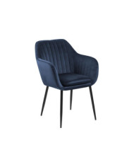 Silla Emilia 57x83 cm azul oscuro patas negras