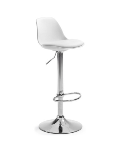 Taburete Orlando-T blanco altura 60-82 cm