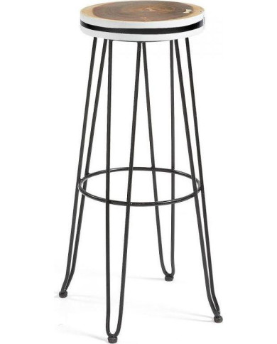 Taburete Farley    diam        45x74 cm negro