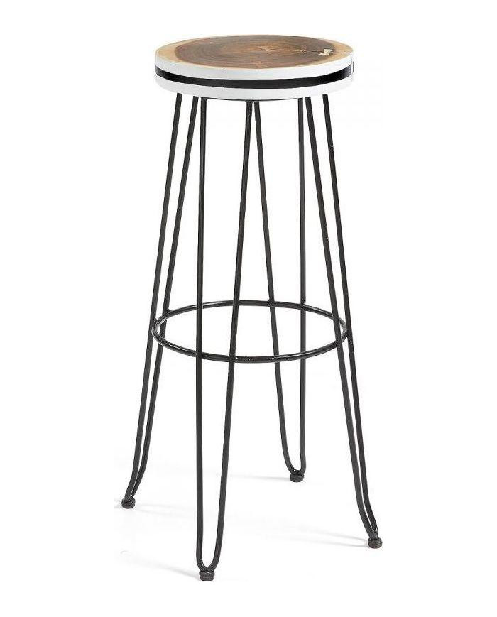 Taburete Farley    diam        45x74 cm negro