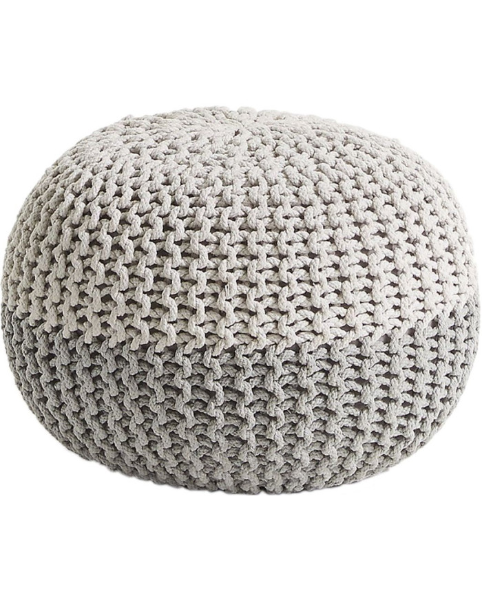 Puf Arnot    diam         50 cm blanco y gris
