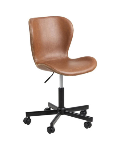 Silla de oficina Batilda 48x87 cm marrón ecocuero