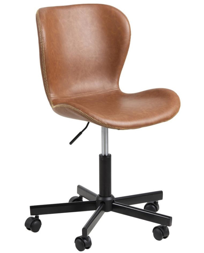 Silla de oficina Batilda 48x87 cm marrón ecocuero