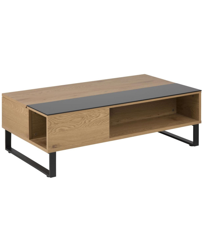 Mesa de centro extensible Azalea 110x60 cm marrón, patas negras