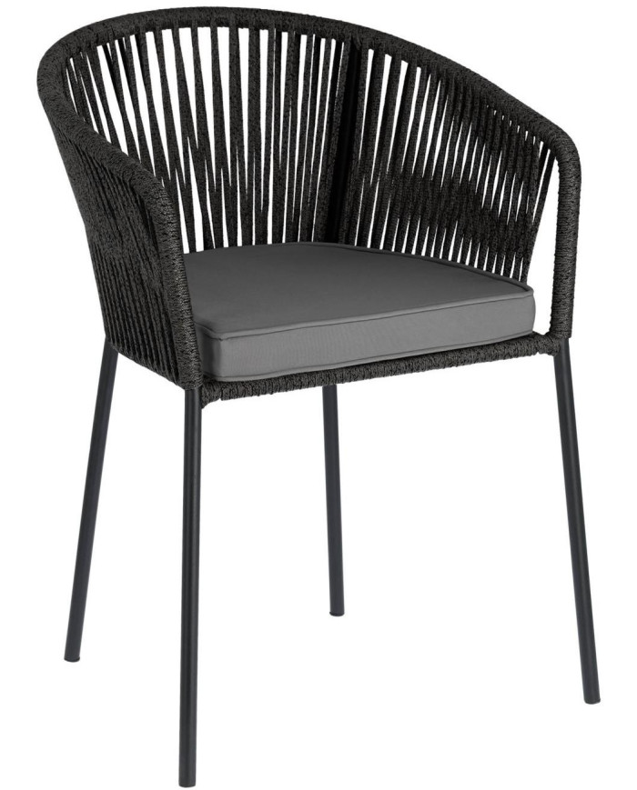 Silla con descansabrazos Yanet 56x79 cm negra