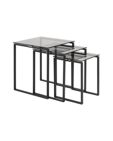 Mesas de café Katrine (3set) ahumados patas negras