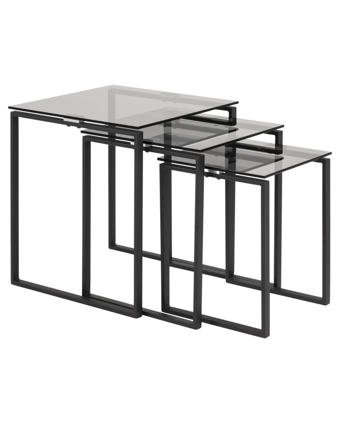 Mesas de café Katrine (3set) ahumados patas negras