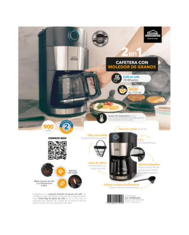 Cafetera/Moledor De Café 2 En 1 - 12 Tazas