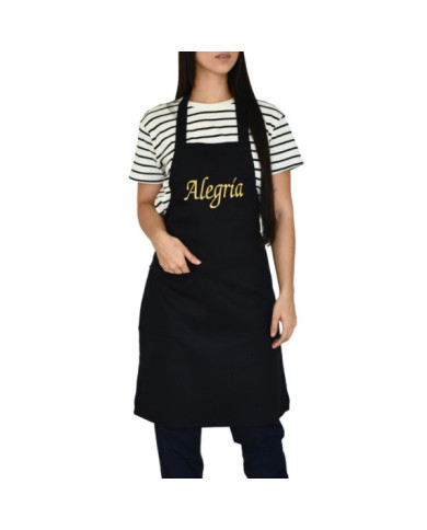 Delantal de Chef bordado "Alegría" - Dril Negro