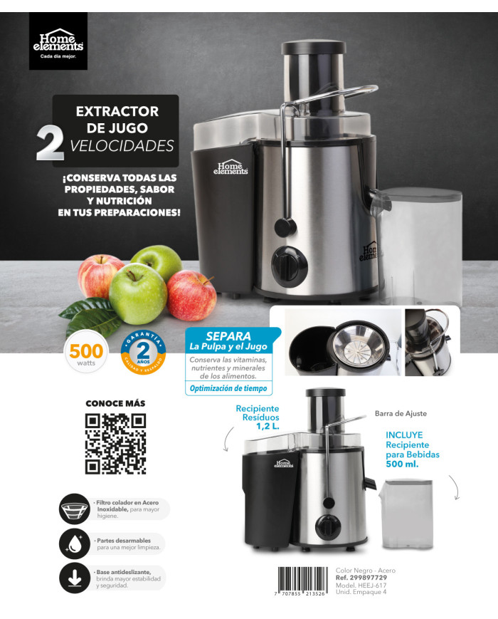 Extractor De Jugos 1,2 Lts