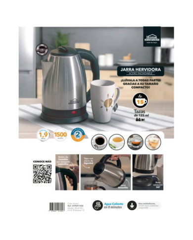 Jarra Hervidora 1,9 Lts Acero Inox