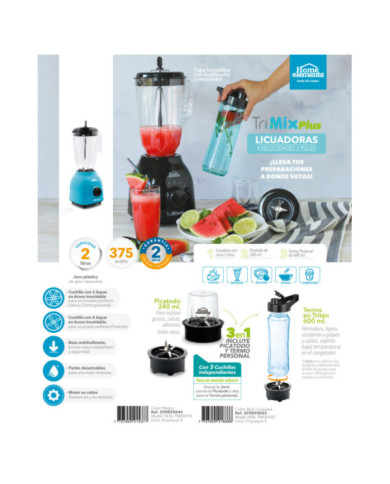 Licuadora 3 En 1 Tri Mix Plus At He