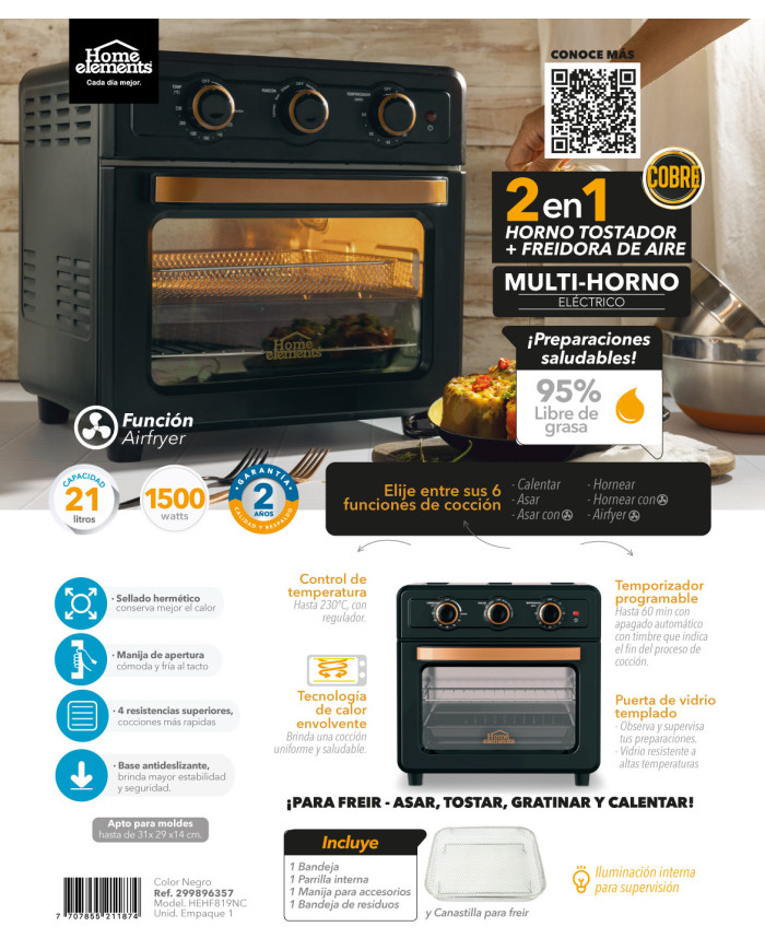 Multi - Horno Air Fryer 21 Litros