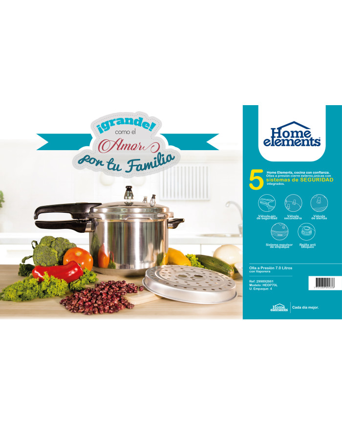 Olla A Presion 7Lt Modelo Heop70L