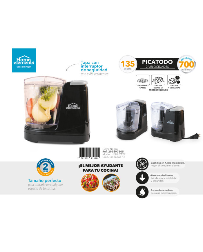 Picatodo 700 Ml Negro