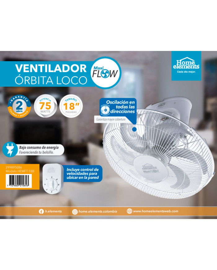 Vent Orbita Loco Blanco 18P Cjax1 Maxi Flow Rej Metalica