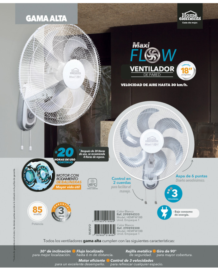 Vent Pared Blanco 18P Cx1 Maxiflow Élite