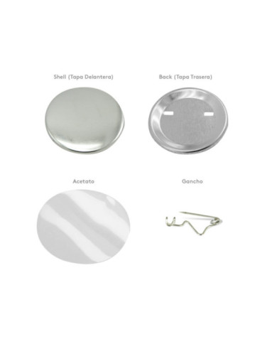 Herraje 7.5 cms para ensamble de Botón