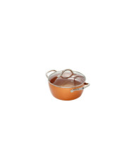 Olla 22 Cm Tapa Vidrio Cobre