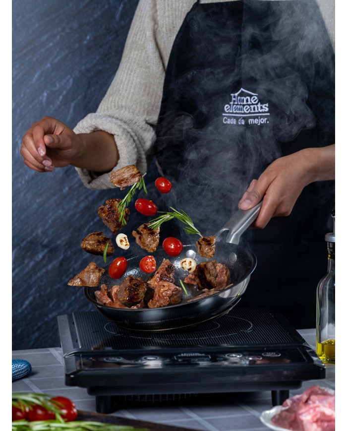 Sarten 20 Cm Sin Tapa Acero Inox Interior Antiadherente