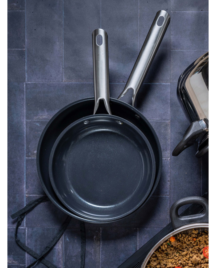 Sarten 26 Cm Sin Tapa Acero Inox Interior Antiadherente