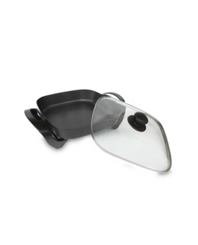 Sarten Electrico Cuadrado 30X30Cms Tapa Vidrio He116B3030