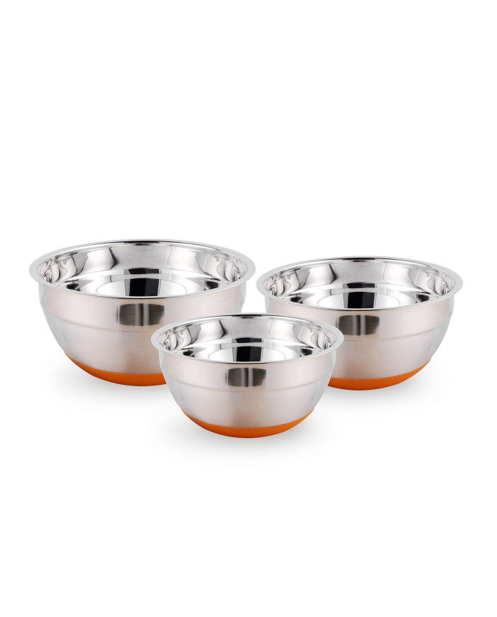 Setx3 Bowl 16-20-22Cm Acero Inox Base Antides Silicona Coppe