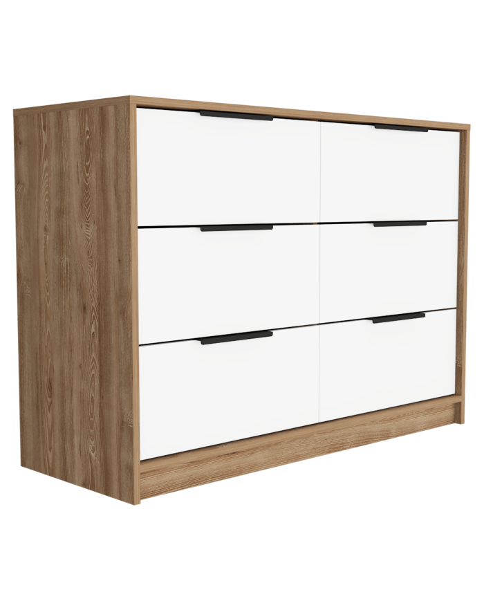 Organizador Wesley, Miel y Blanco, con Cuatro Cajones Organizadores